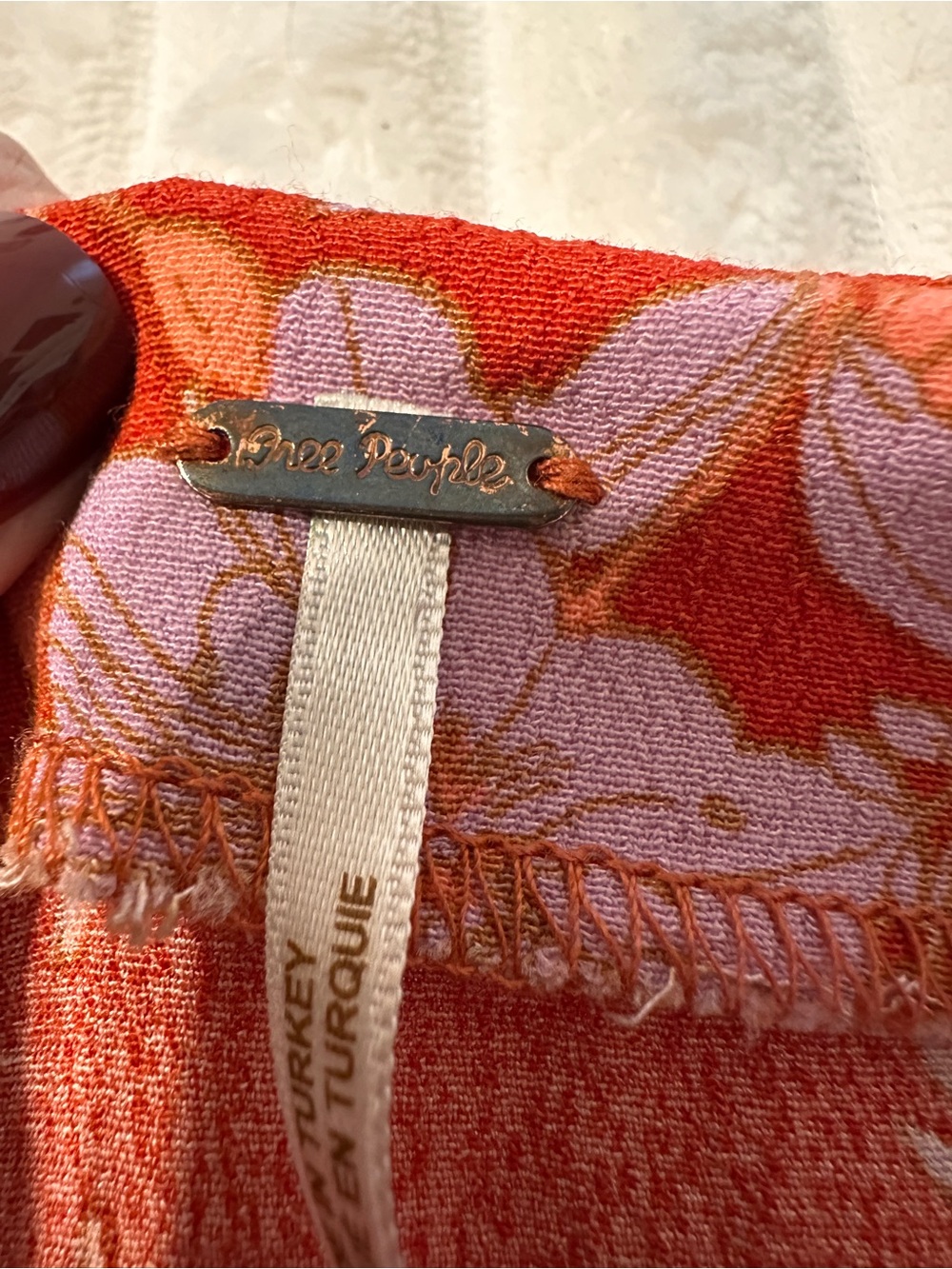 Free People Rust Floral Button-Front Midi Skirt - Picture 4 of 10